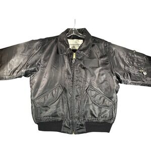Mens CWU-45/P Intermediate Flyer Military‎ Jacket Bomber Black Size Large USAF